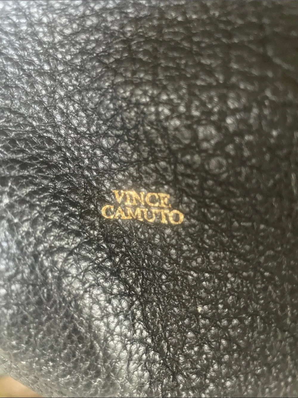 Vince Camuto Black Pebbled Leather Slouch Hobo with Gold Hardware
